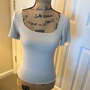 LOFT Cream Short Sleeve Smooth Tee